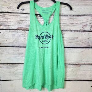Hard Rock Hotel Las Vegas Women’s Racerback Tank Top Neon Green Size M